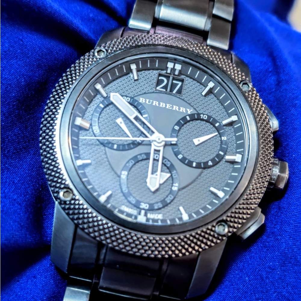 Burberry Endurance Twin Date 45mm Swiss Made Chrono Mens Watch